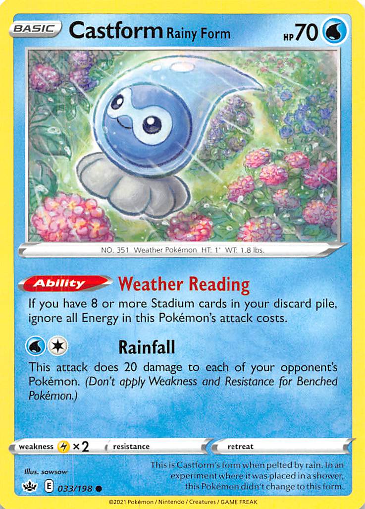 Castform Rainy Form (033/198) [Sword & Shield: Chilling Reign] | Cracking-Singles