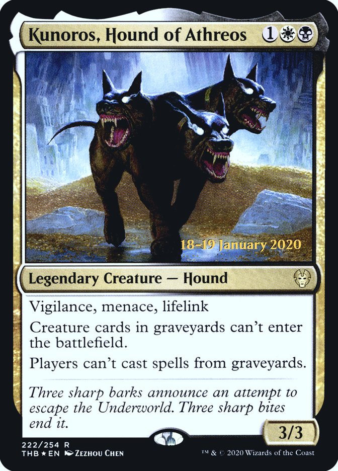 Kunoros, Hound of Athreos [Theros Beyond Death Prerelease Promos] | Cracking-Singles