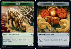 Boar // Food  Double-sided Token [Throne of Eldraine FOIL Tokens] | Cracking-Singles