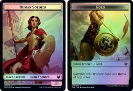 Gold // Human Token [Theros Beyond Death FOIL Token] | Cracking-Singles