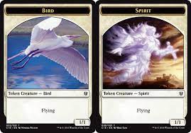 Bird // Spirit (White) Double-sided Token [Commander 2016 Tokens] | Cracking-Singles