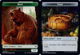 Bear // Food  Double-sided Token [Throne of Eldraine FOIL Tokens] | Cracking-Singles