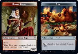 Human Rogue // Food  Double-sided Token [Throne of Eldraine FOIL Tokens] | Cracking-Singles