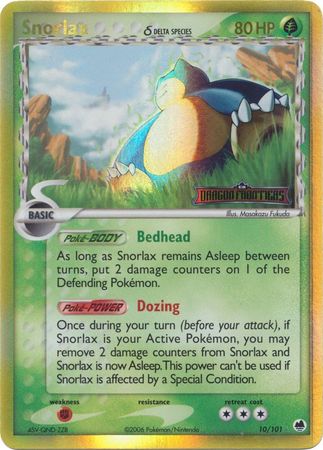 Snorlax (10/101) (Delta Species) (Stamped) [EX: Dragon Frontiers] | Cracking-Singles