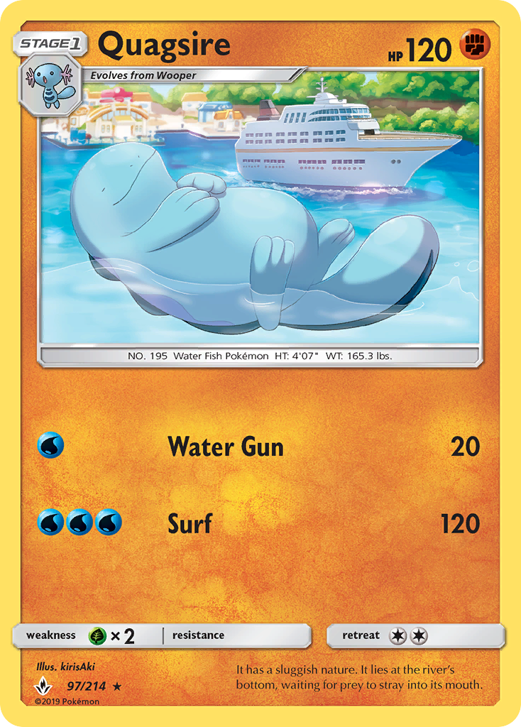 Quagsire (97/214) [Sun & Moon: Unbroken Bonds] | Cracking-Singles