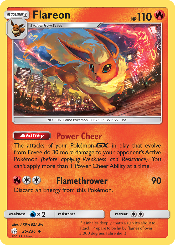 Flareon (25/236) [Sun & Moon: Cosmic Eclipse] | Cracking-Singles