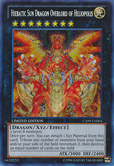 Hieratic Sun Dragon Overlord of Heliopolis [CT09-EN004] Secret Rare | Cracking-Singles