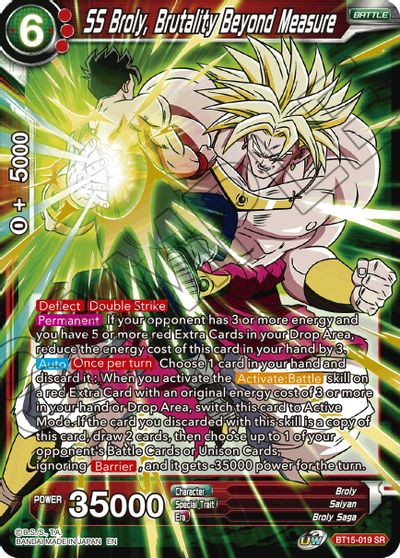 SS Broly, Brutality Beyond Measure [BT15-019] | Cracking-Singles