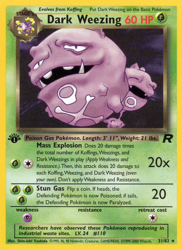 Dark Weezing (31/82) [Team Rocket 1st Edition] | Cracking-Singles