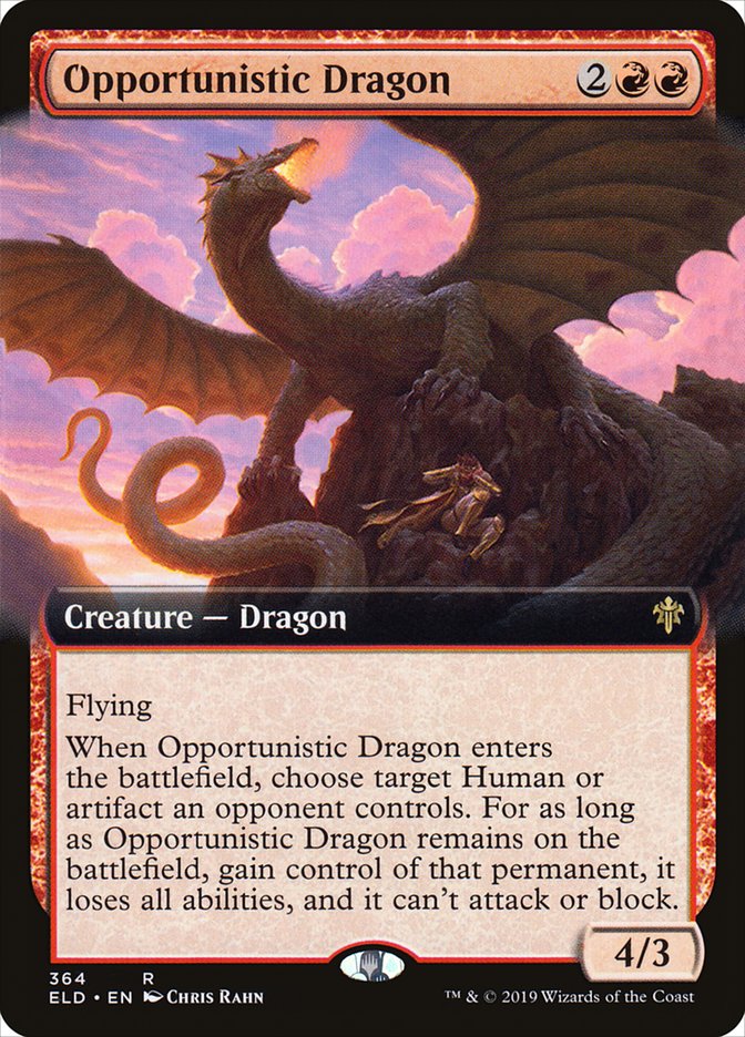 Opportunistic Dragon (Extended Art) [Throne of Eldraine] | Cracking-Singles