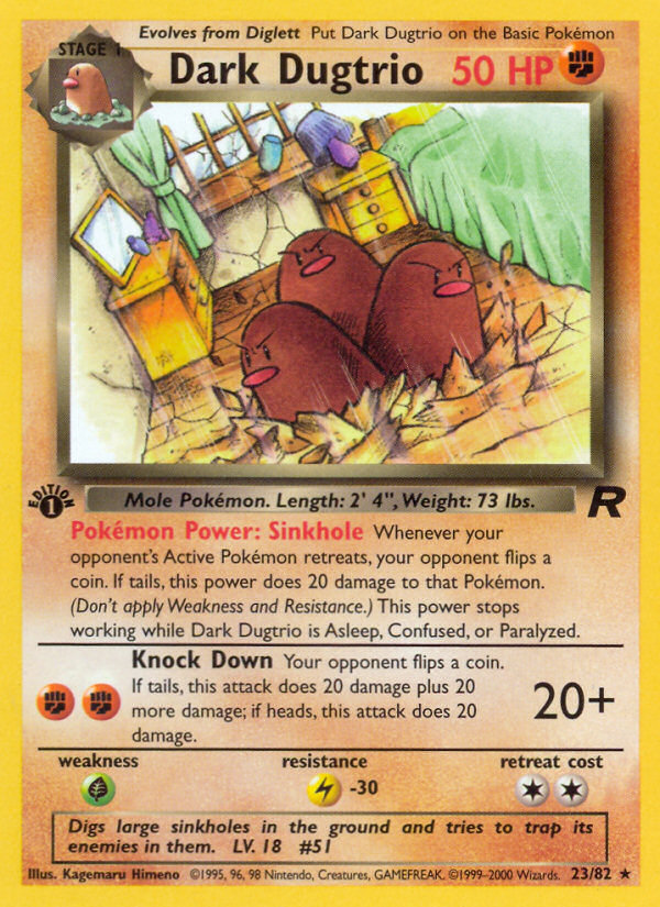 Dark Dugtrio (23/82) [Team Rocket 1st Edition] | Cracking-Singles