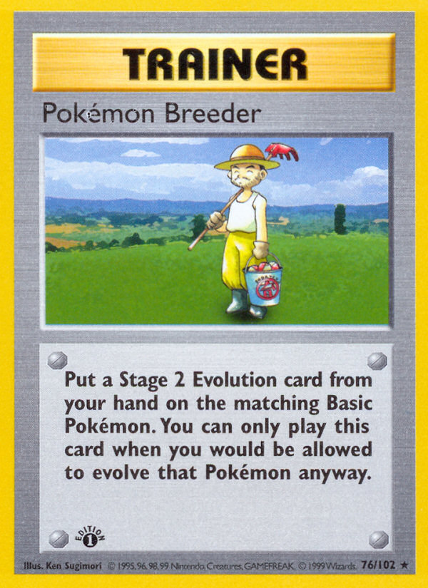 Pokemon Breeder (76/102) (Shadowless) [Base Set 1st Edition] | Cracking-Singles