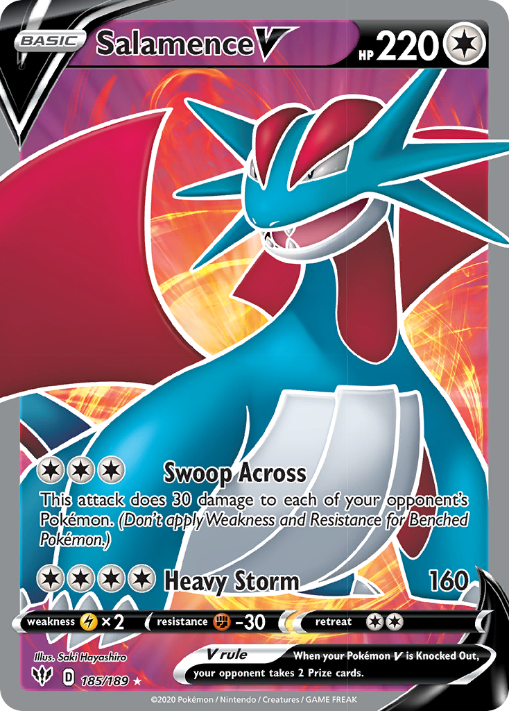 Salamence V (185/189) [Sword & Shield: Darkness Ablaze] | Cracking-Singles