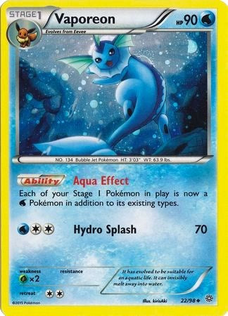 Vaporeon (22/98) (Cosmos Holo) [XY: Ancient Origins] | Cracking-Singles