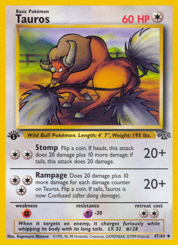 Tauros (47/64) [Jungle 1st Edition] | Cracking-Singles