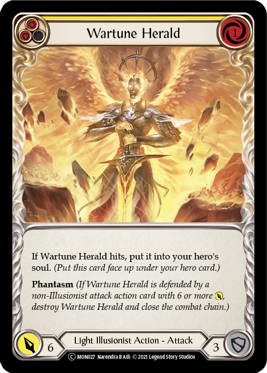 Wartune Herald (Yellow) (Rainbow Foil) [U-MON027-RF] Unlimited Rainbow Foil | Cracking-Singles