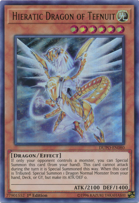 Hieratic Dragon of Tefnuit [DUPO-EN080] Ultra Rare | Cracking-Singles