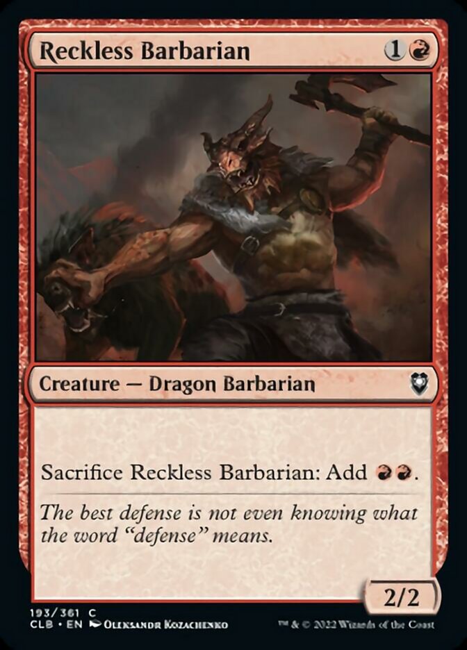 Reckless Barbarian [Commander Legends: Battle for Baldur's Gate] | Cracking-Singles