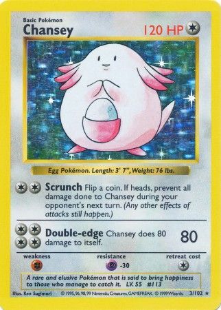 Chansey (3/102) [Base Set Shadowless Unlimited] | Cracking-Singles