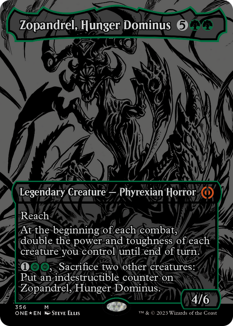 Zopandrel, Hunger Dominus (Oil Slick Raised Foil) [Phyrexia: All Will Be One] | Cracking-Singles