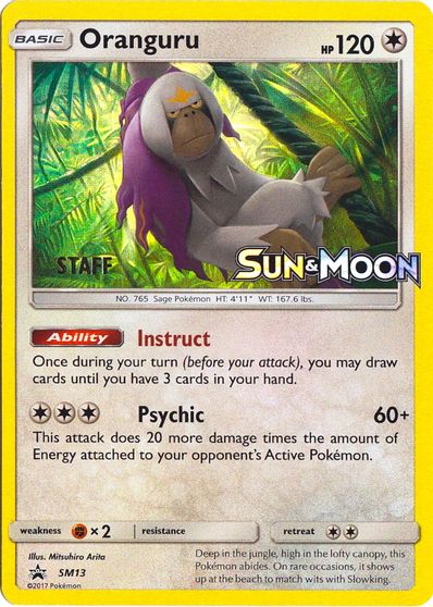 Oranguru (SM13) (Staff Prerelease Promo) [Sun & Moon: Black Star Promos] | Cracking-Singles