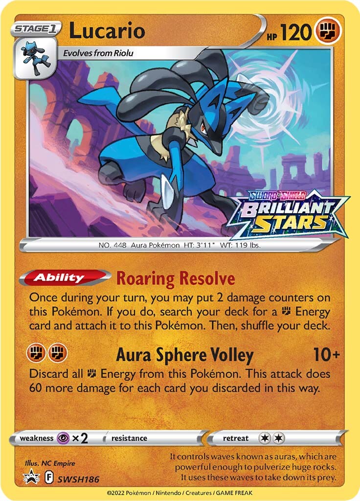 Lucario (SWSH186) (Prerelease Promo) [Sword & Shield: Black Star Promos] | Cracking-Singles