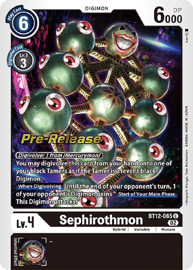 Sephirothmon [BT12-065] [Across Time Pre-Release Cards] | Cracking-Singles