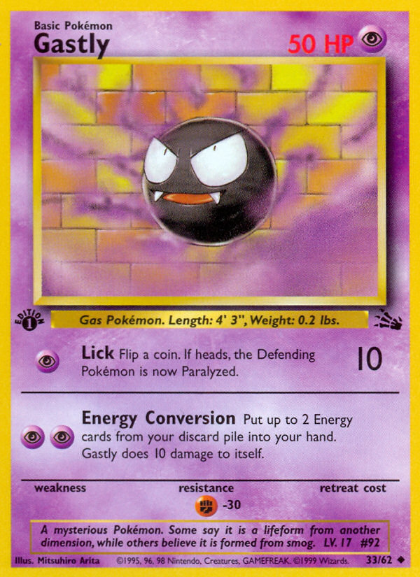 Gastly (33/62) [Fossil 1st Edition] | Cracking-Singles