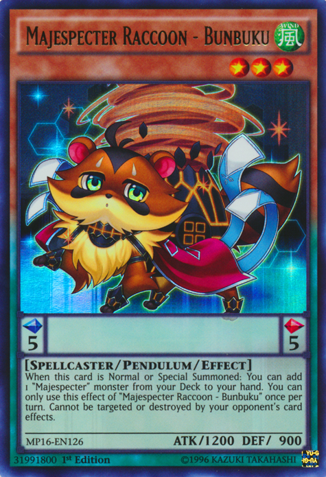 Majespecter Raccoon - Bunbuku [MP16-EN126] Ultra Rare | Cracking-Singles