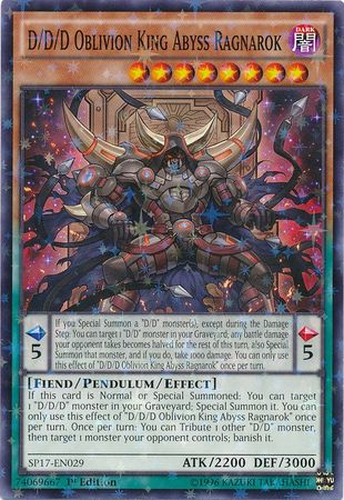 D/D/D Oblivion King Abyss Ragnarok [SP17-EN029] Starfoil Rare | Cracking-Singles