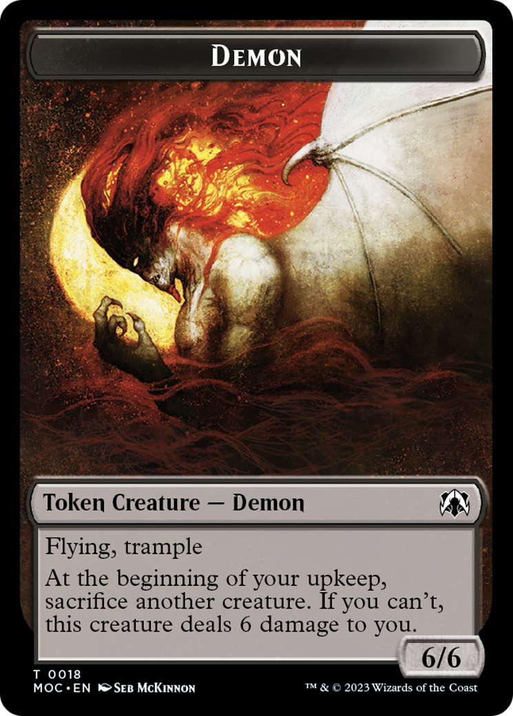 Angel (3) // Demon Double-Sided Token [March of the Machine Commander Tokens] | Cracking-Singles