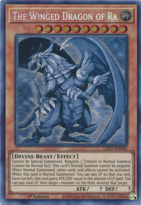 The Winged Dragon of Ra (Ghost Rare) [LED7-EN000] Ghost Rare | Cracking-Singles