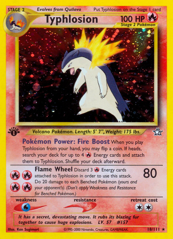 Typhlosion (18/111) [Neo Genesis 1st Edition] | Cracking-Singles