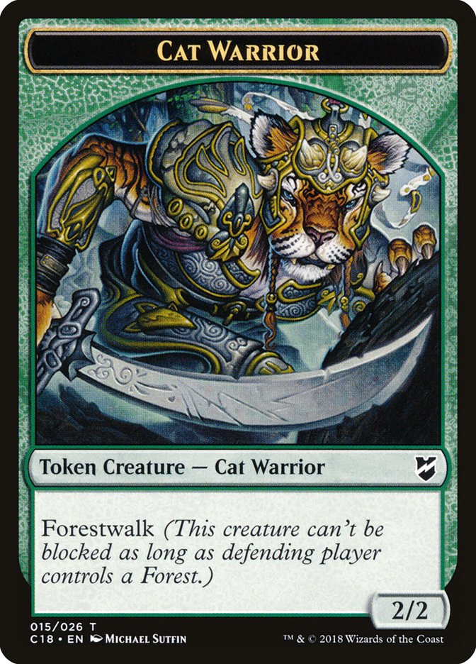 Cat Warrior // Plant  [Commander 2018 Tokens] | Cracking-Singles