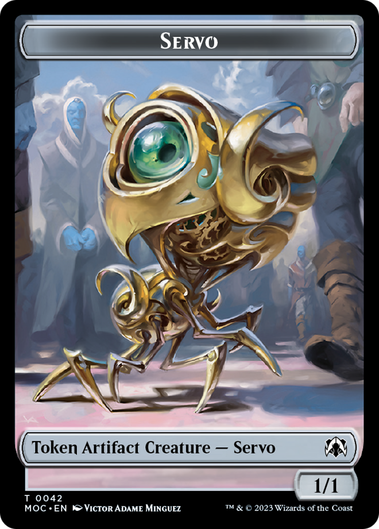 Feather // Servo Double-Sided Token [March of the Machine Commander Tokens] | Cracking-Singles