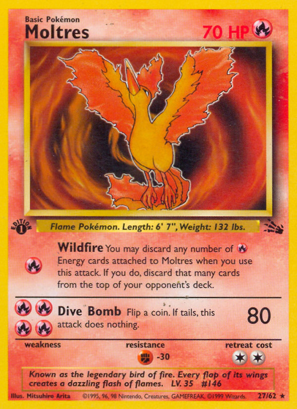 Moltres (27/62) [Fossil 1st Edition] | Cracking-Singles