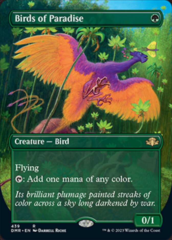 Birds of Paradise (Borderless Alternate Art) [Dominaria Remastered] | Cracking-Singles