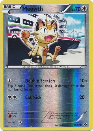 Meowth (80/99) (Mirror Reverse Holo) [Black & White: Next Destinies] | Cracking-Singles