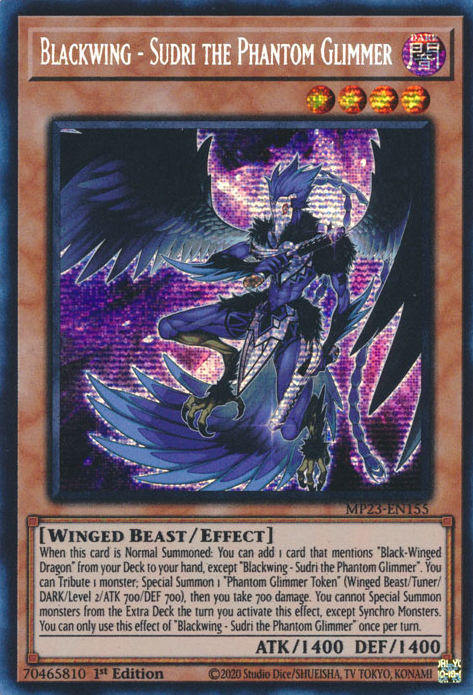 Blackwing - Sudri the Phantom Glimmer [MP23-EN155] Prismatic Secret Rare | Cracking-Singles