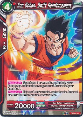 Son Gohan, Swift Reinforcement [BT9-010] | Cracking-Singles