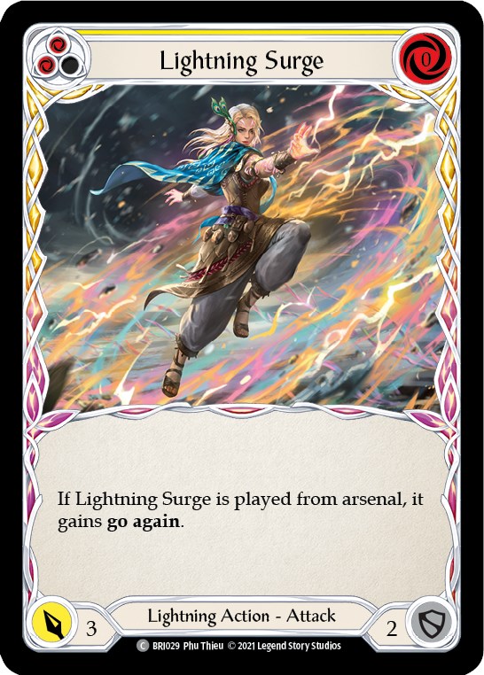 Lightning Surge (Yellow) [BRI029] (Tales of Aria Briar Blitz Deck)  1st Edition Normal | Cracking-Singles