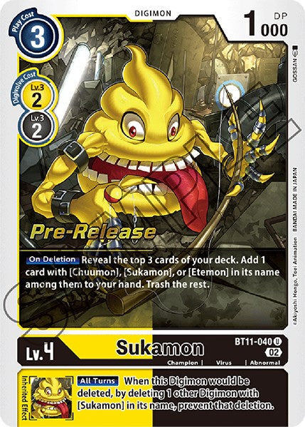 Sukamon [BT11-040] [Dimensional Phase Pre-Release Promos] | Cracking-Singles