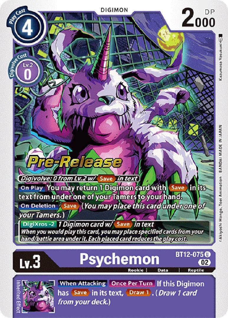 Psychemon [BT12-075] [Across Time Pre-Release Cards] | Cracking-Singles