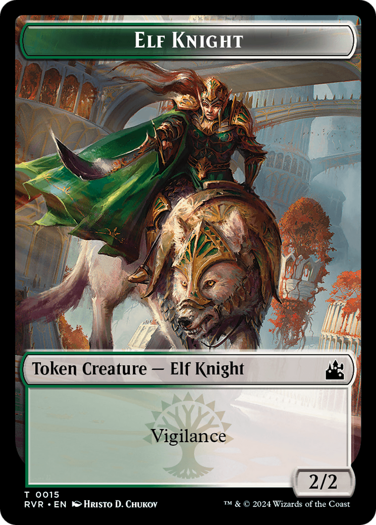 Elf Knight // Zombie Double-Sided Token [Ravnica Remastered Tokens] | Cracking-Singles