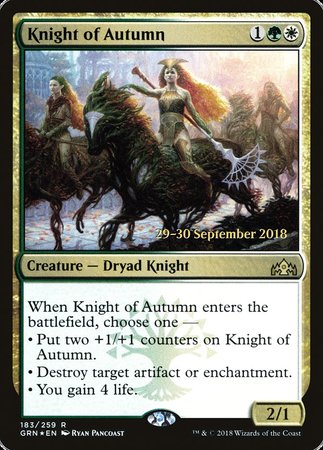 Knight of Autumn [Guilds of Ravnica Promos] | Cracking-Singles