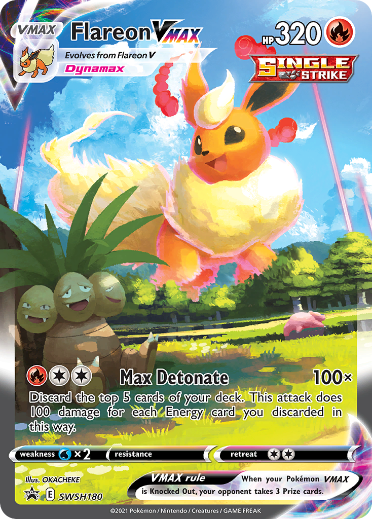 Flareon VMAX (SWSH180) (Jumbo Card) [Sword & Shield: Black Star Promos] | Cracking-Singles