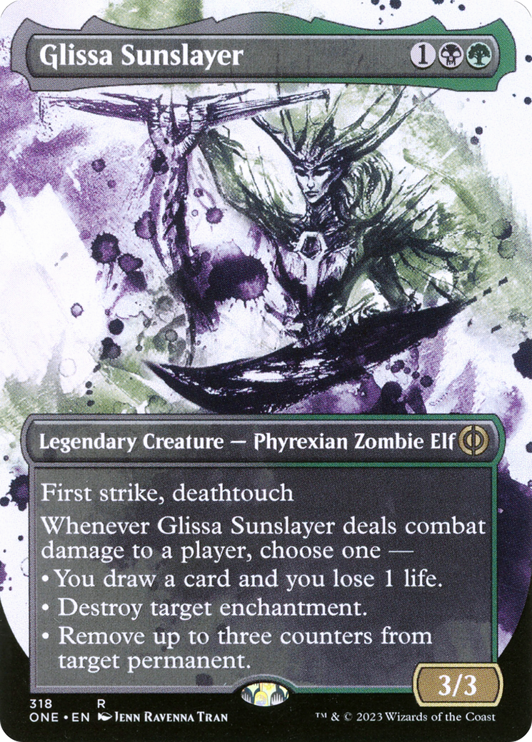 Glissa Sunslayer (Borderless Ichor) [Phyrexia: All Will Be One] | Cracking-Singles