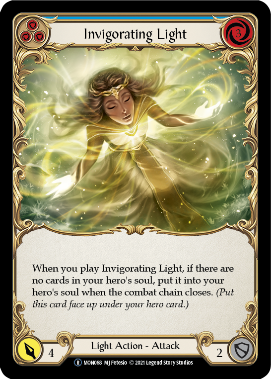 Invigorating Light (Blue) (Rainbow Foil) [U-MON068-RF] Unlimited Rainbow Foil | Cracking-Singles