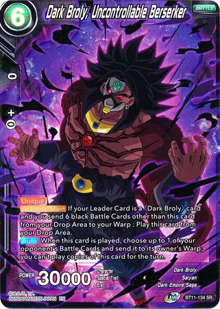 Dark Broly, Uncontrollable Berserker [BT11-134] | Cracking-Singles