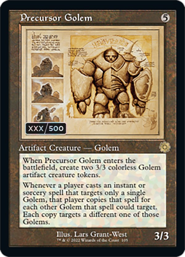 Precursor Golem (Retro Schematic) (Serial Numbered) [The Brothers' War Retro Artifacts] | Cracking-Singles